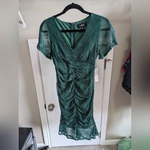Lulu's forest green lace dress